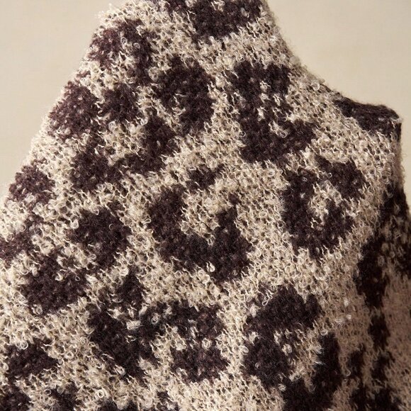 Brown Boho Western Women's Leopard Print Wide Leg Knit Pants - Picture 8 of 8